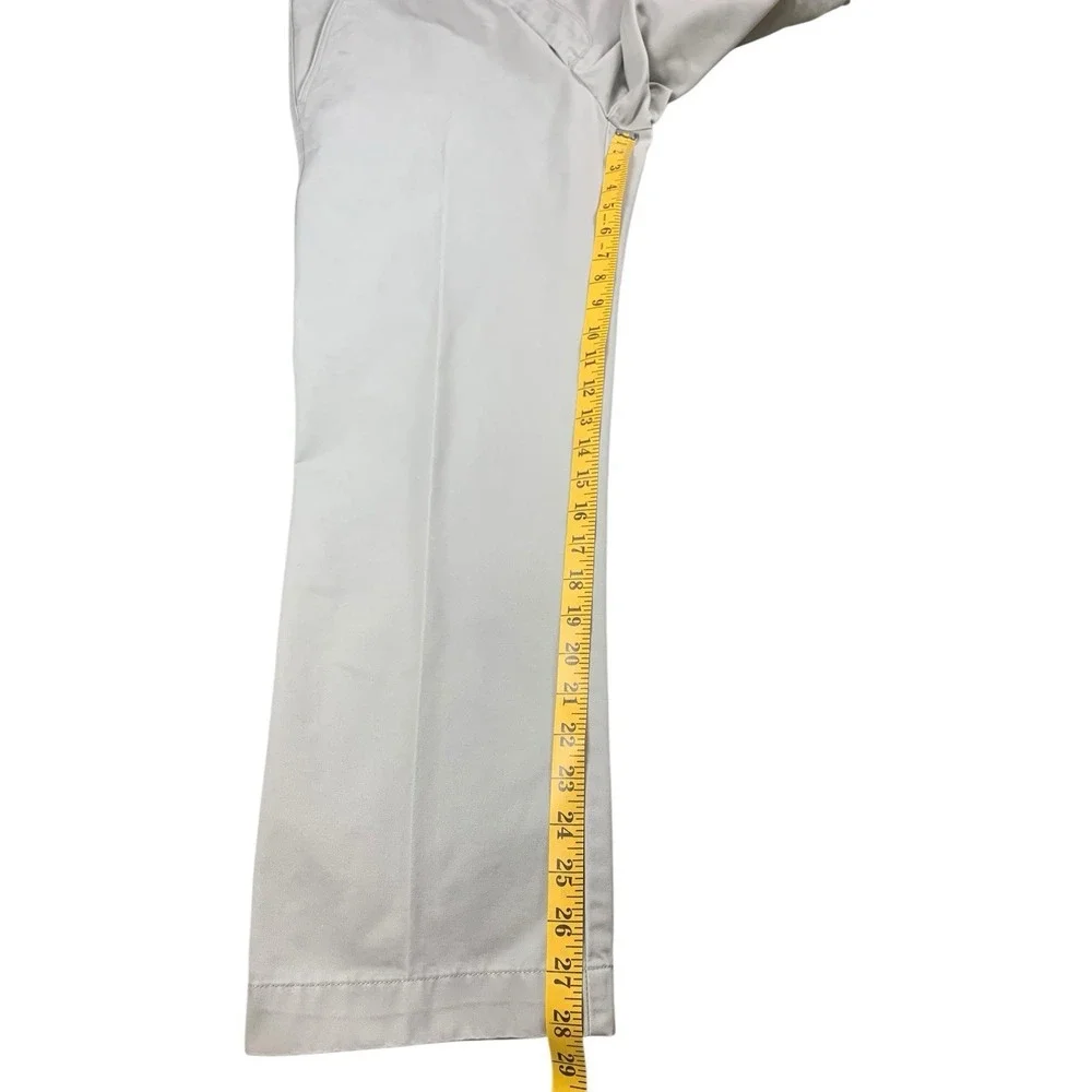 HAGGAR Life Khaki Mens Slim Fit Pants Gray Cotton Stretch 32x29‎